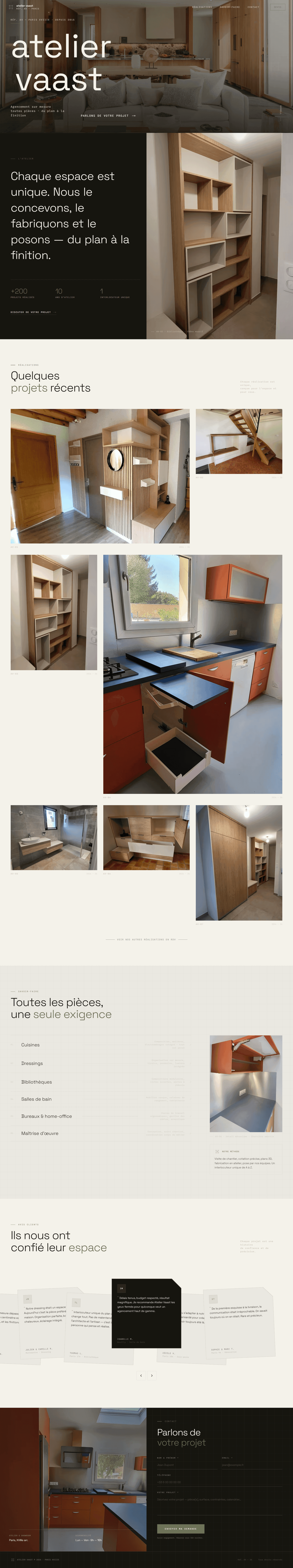 Site agenceur Atelier Vaast (exemple)