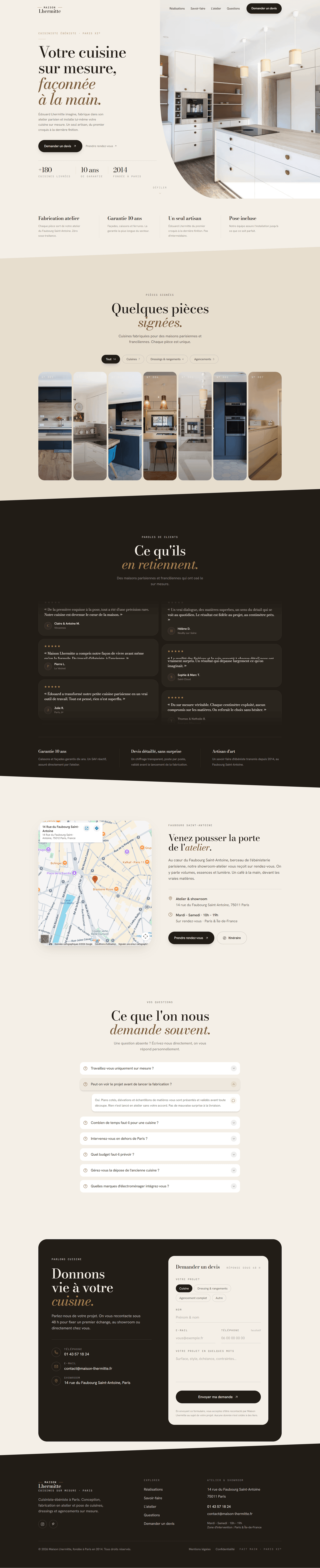 Site cuisiniste Maison L'hermitte (exemple)
